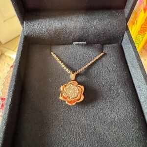 BATB 🥀 Disney Enchanted Fine Jewelry Rose Gold/Silver Necklace